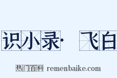 识小录·飞白是什么意思的图片